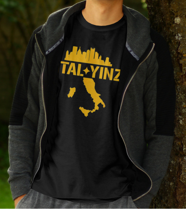 Ital Yinz Pittsburgh Skyline Italy Map T-Shirt