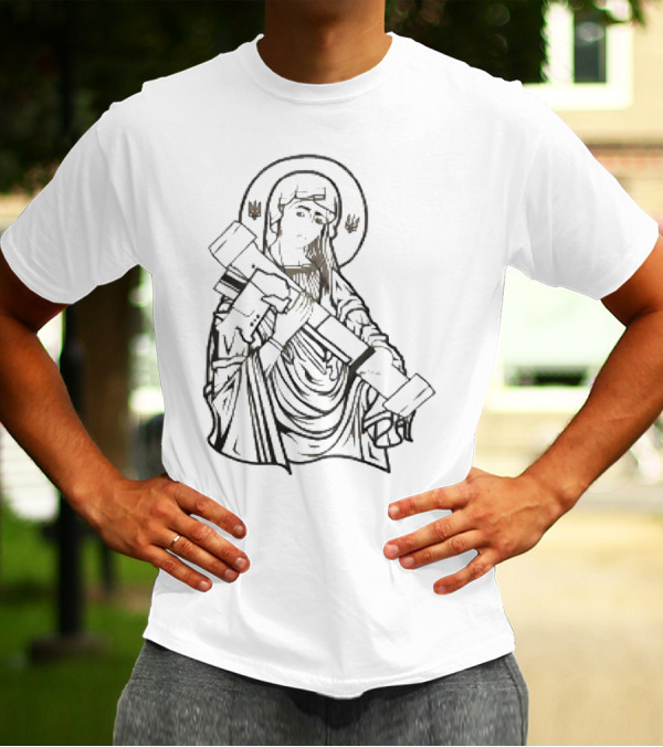 Military Bundle Saint Holding Rocket Launcher T-Shirt