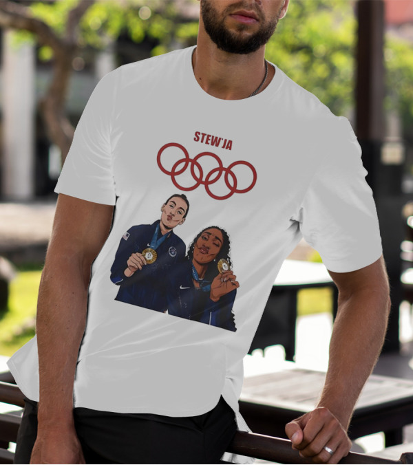 Stewja Olympic Rings A'Ja Wilson Breanna Stewart T-Shirt