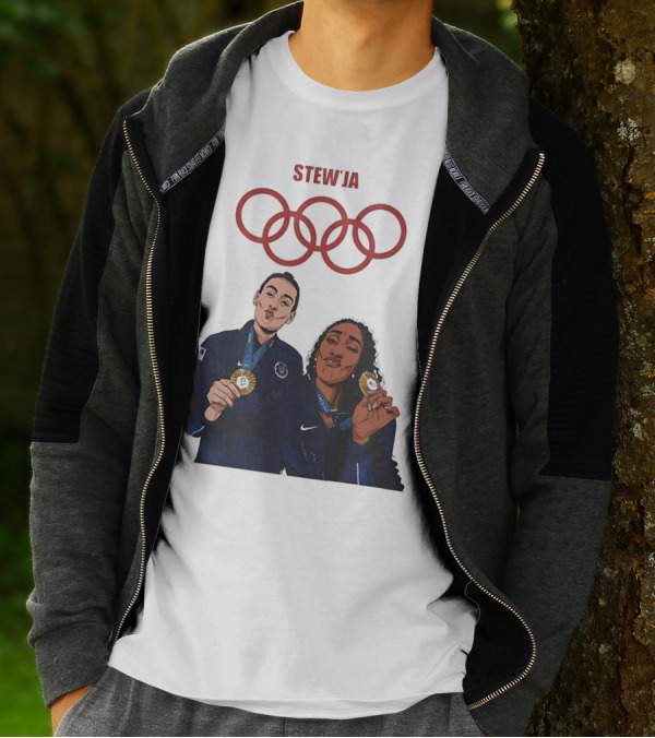 Stewja Olympic Rings A'Ja Wilson Breanna Stewart T-Shirt