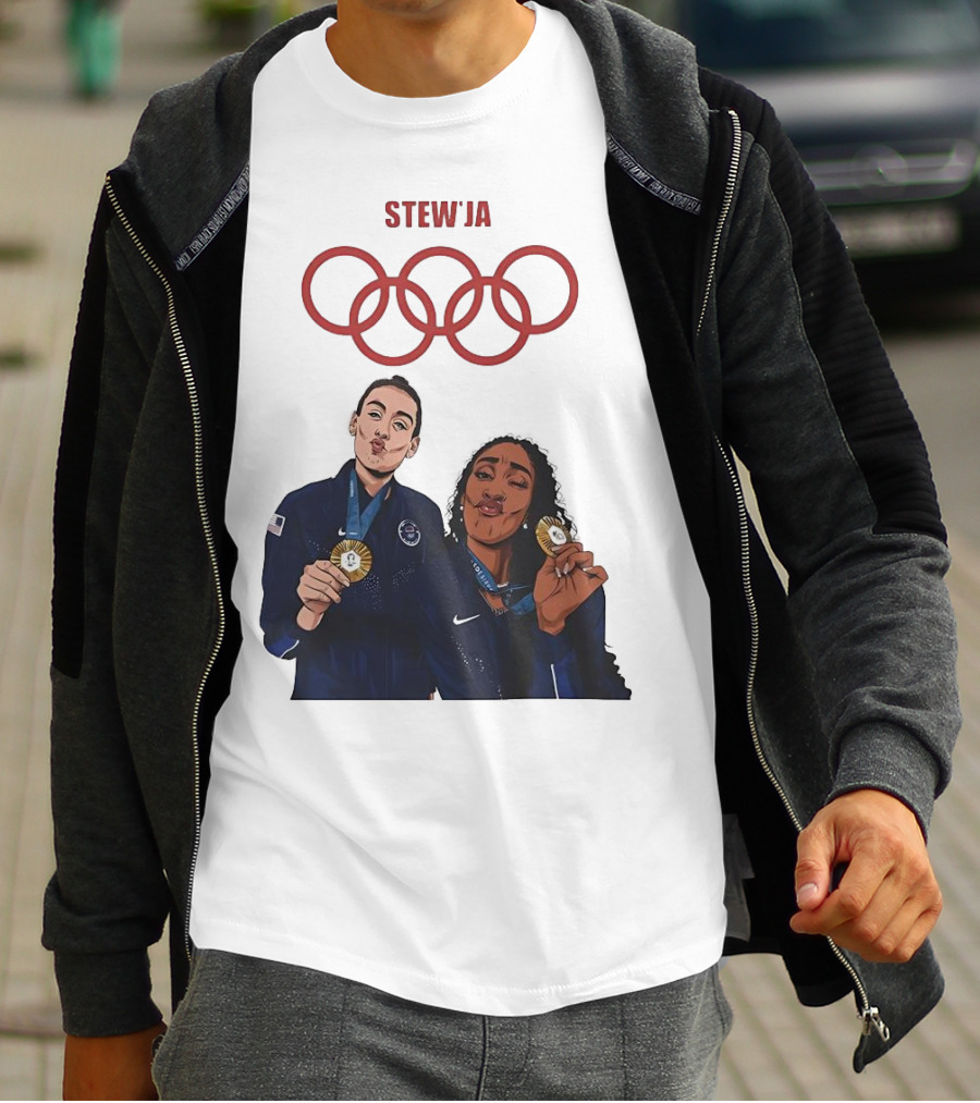Stewja Olympic Rings A'Ja Wilson Breanna Stewart T-Shirt