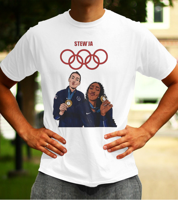 Stewja Olympic Rings A'Ja Wilson Breanna Stewart T-Shirt