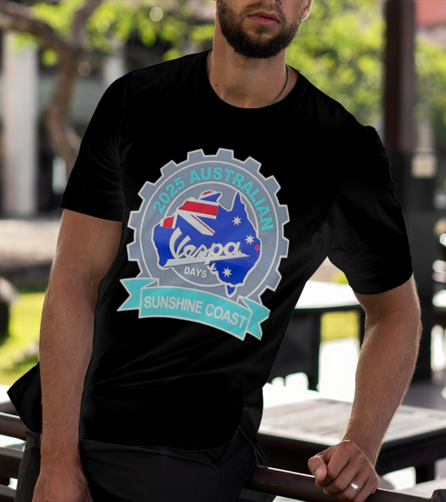 2025 Australian Sunshine Coast Vespa Days Australia Flag T-Shirt