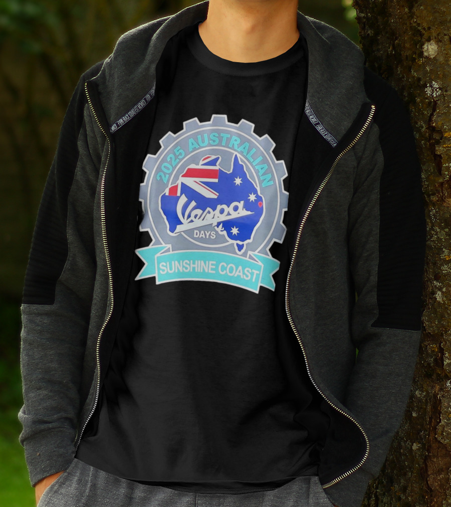 2025 Australian Sunshine Coast Vespa Days Australia Flag T-Shirt