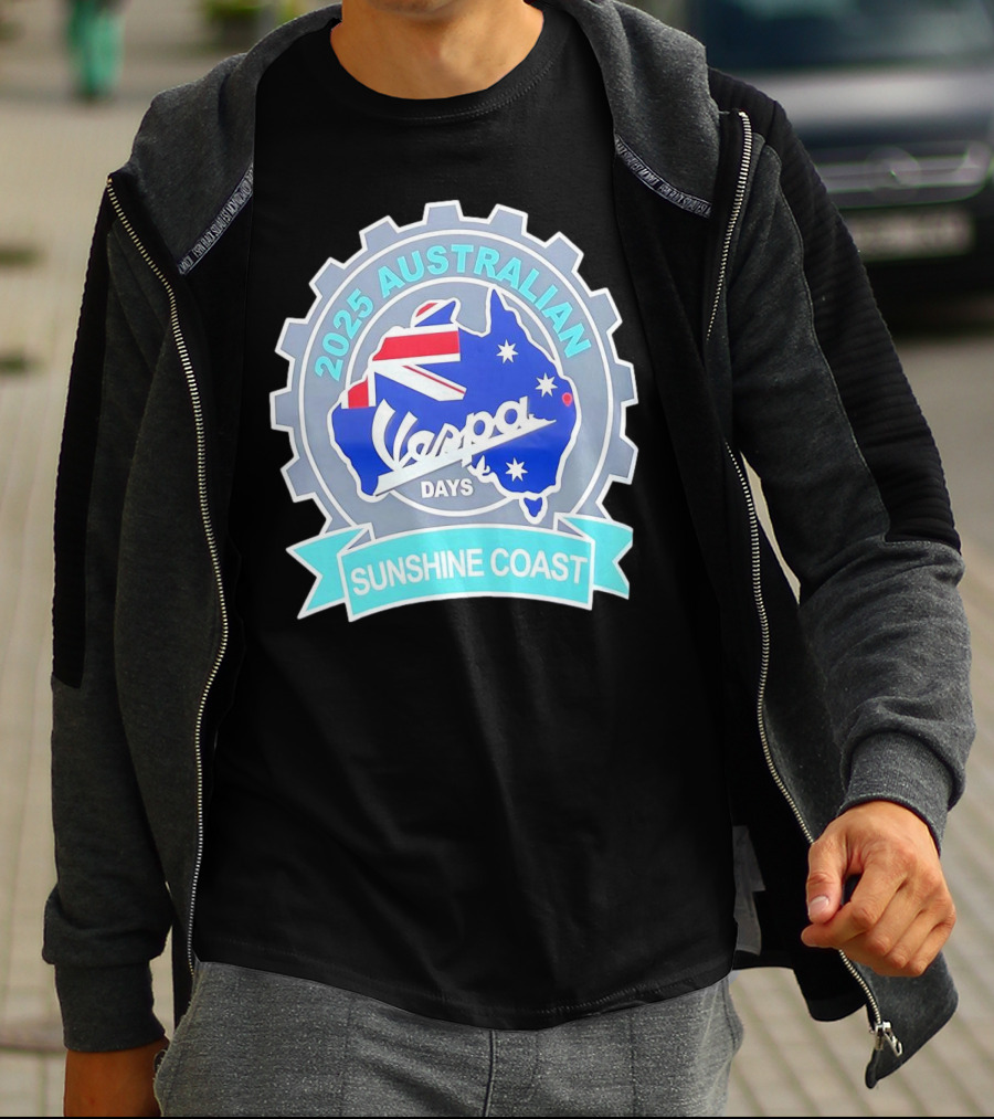 2025 Australian Sunshine Coast Vespa Days Australia Flag T-Shirt