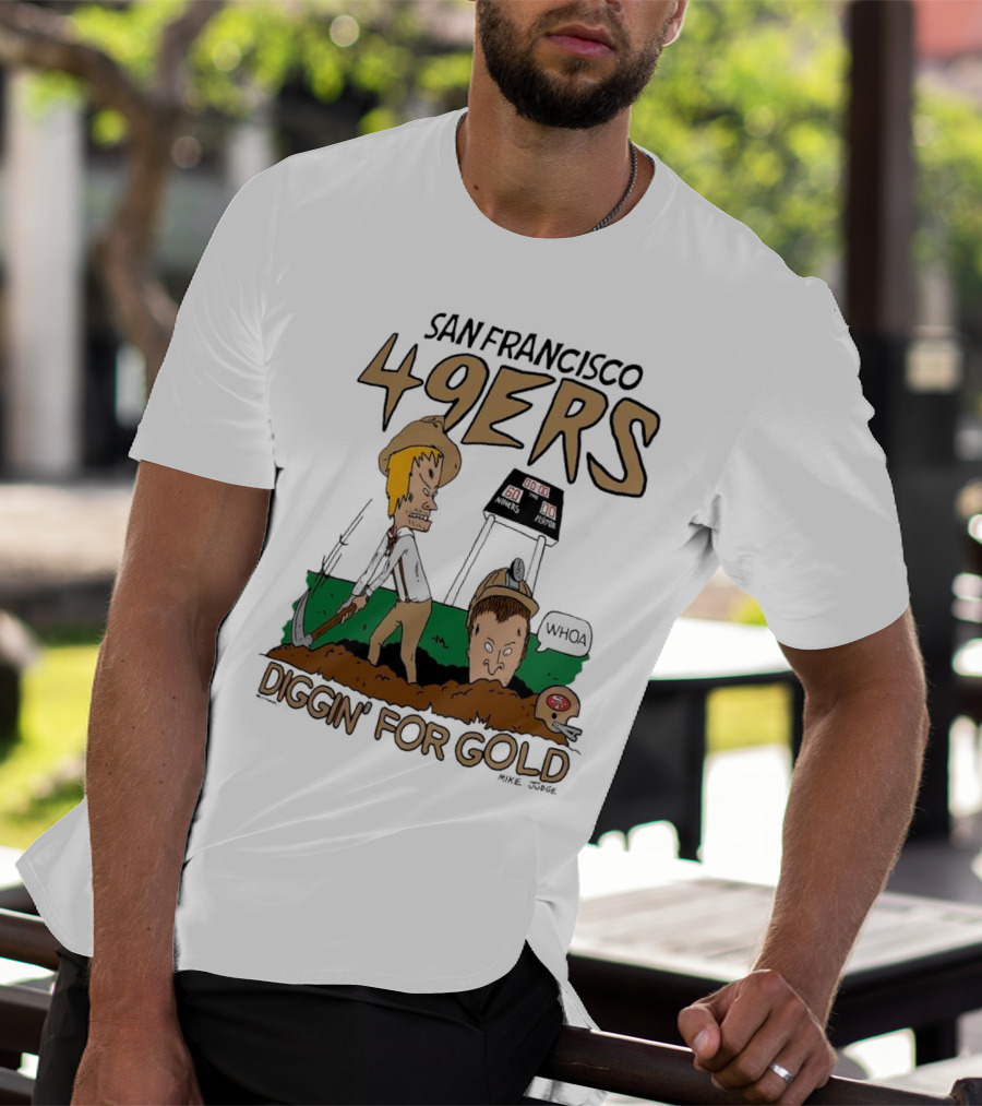 San Francisco 49ers Diggin' For Gold NFL X Beavis And Butt-Head T-Shirt