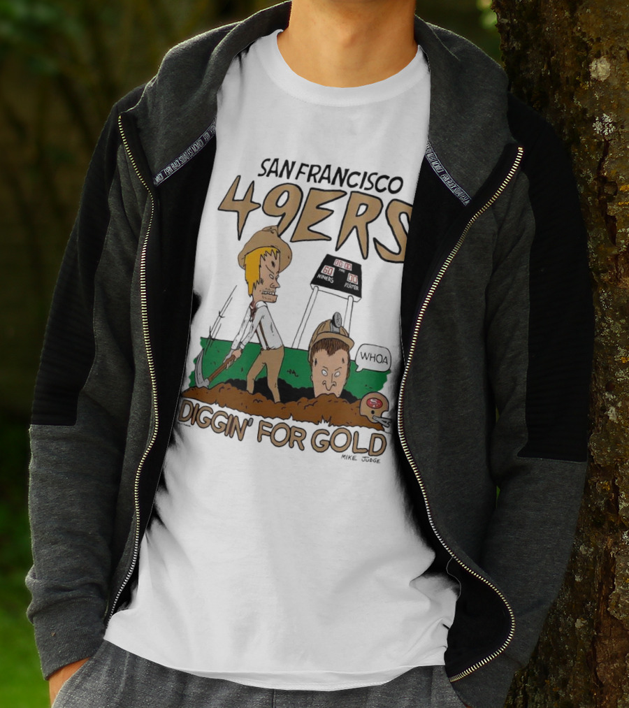 San Francisco 49ers Diggin' For Gold NFL X Beavis And Butt-Head T-Shirt