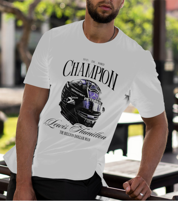 Seven Time World Champion Lewis Hamilton Petronas Crowdstrike The Billion Dollar Man T-Shirt