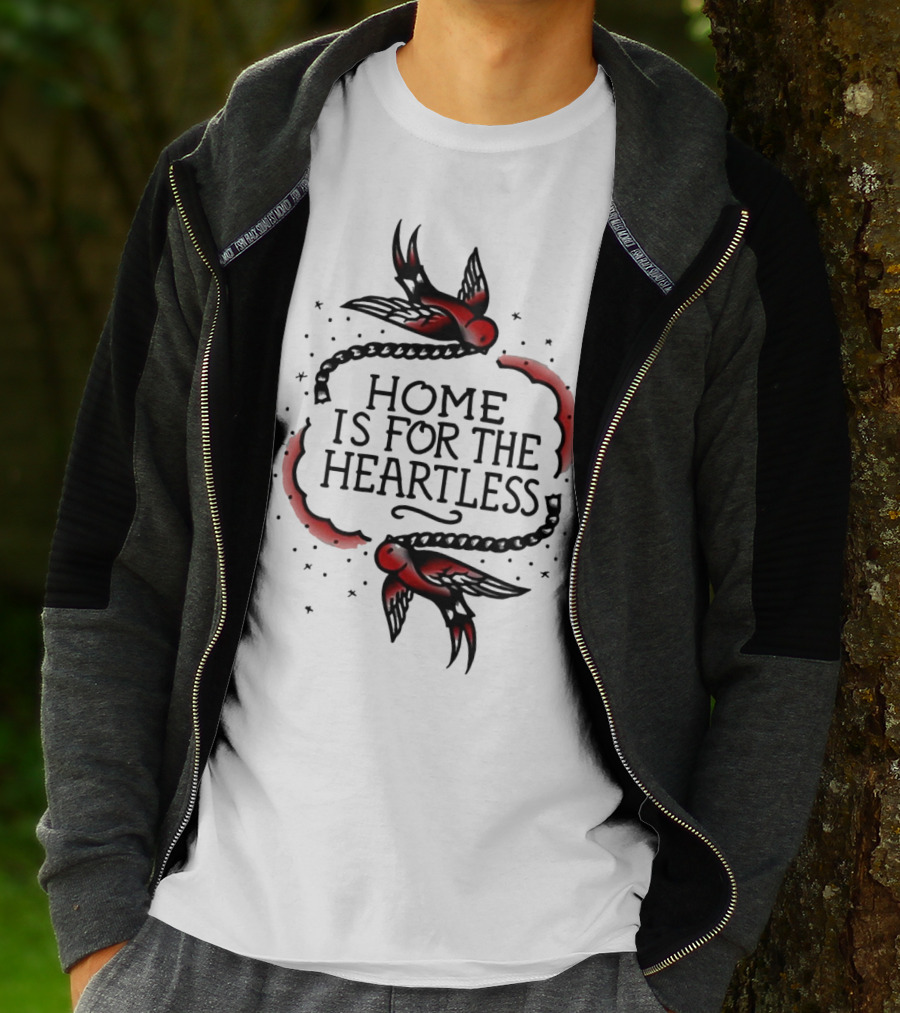 Home Is For The Heartless Red Swallows And Chain T-Shirt