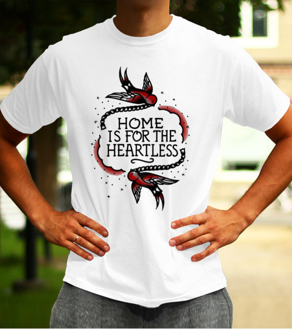 Home Is For The Heartless Red Swallows And Chain T-Shirt