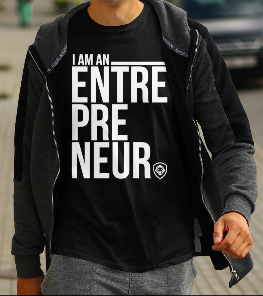 I Am An Entrepreneur Lion Shield Badge T-Shirt