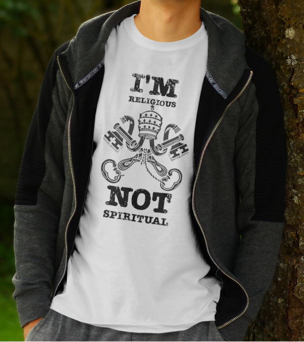I'm Religious Not Spiritual Papal Tiara And Crossed Keys T-Shirt