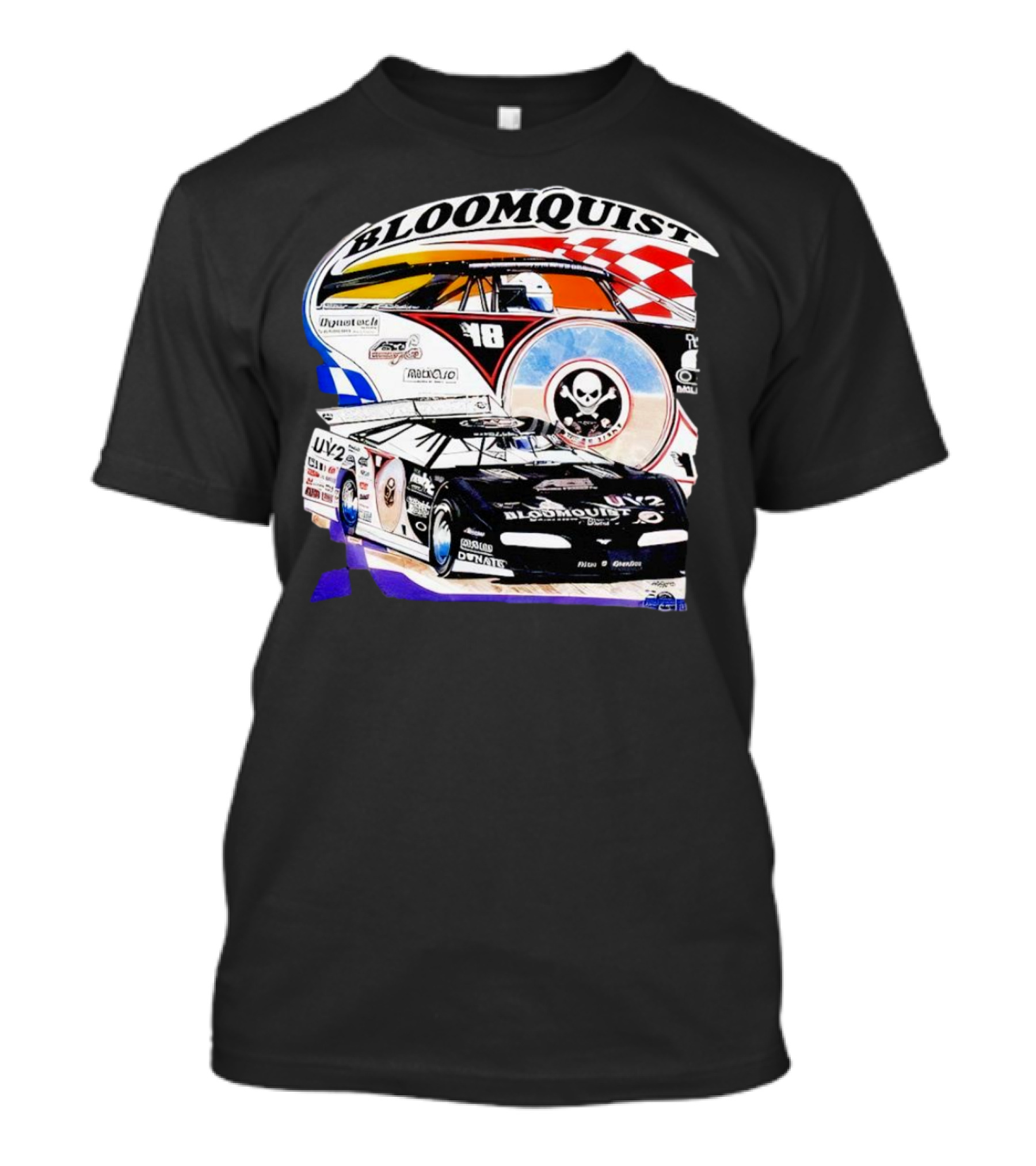 Bloomquist Dirt Late Model Champion 1998 Racing Skull T-Shirt