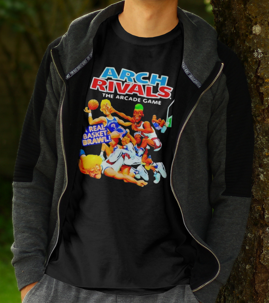 Arch Rivals Arcade Game A Real Basket Brawl Action Scene T-Shirt