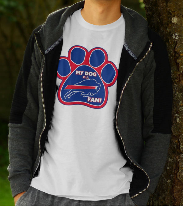 Buffalo Bills My Dog Is A Fan Paw Prints T-Shirt