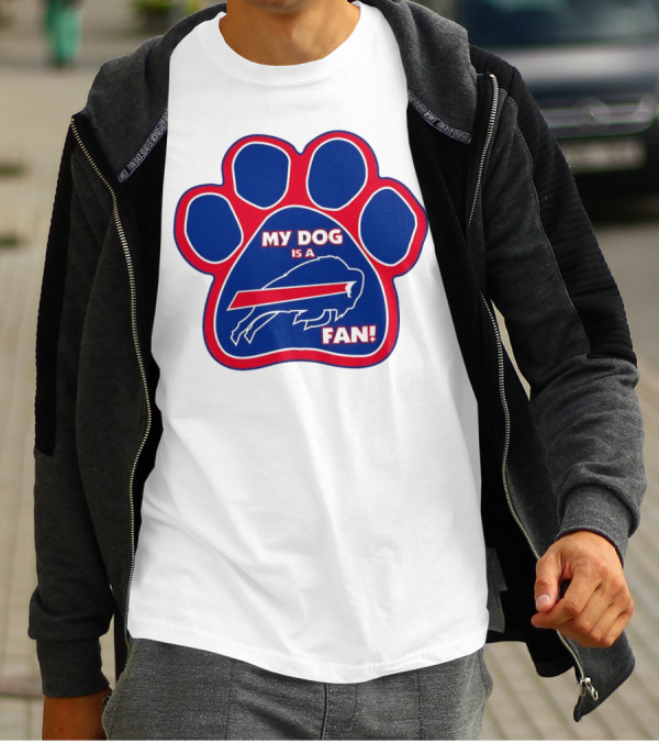 Buffalo Bills My Dog Is A Fan Paw Prints T-Shirt