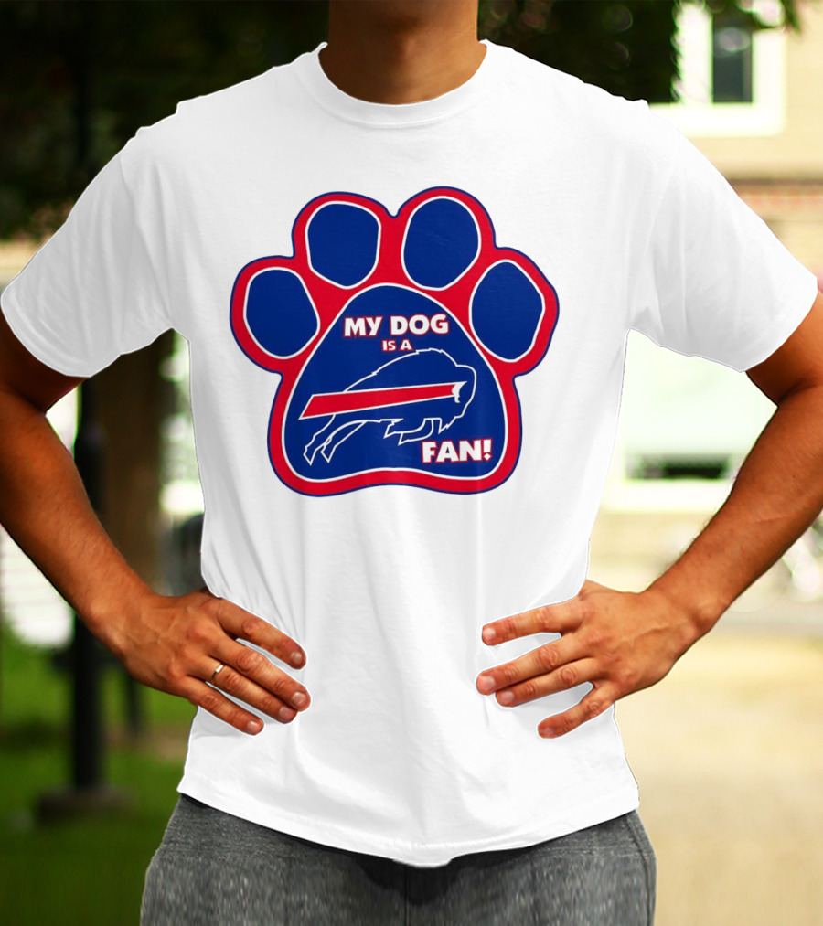 Buffalo Bills My Dog Is A Fan Paw Prints T-Shirt