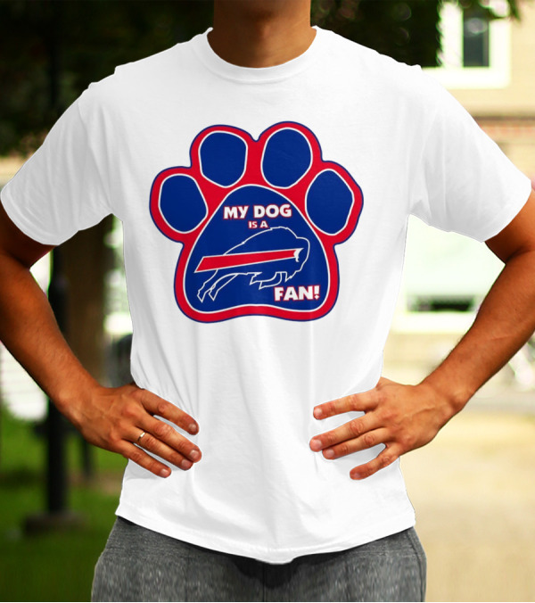 Buffalo Bills My Dog Is A Fan Paw Prints T-Shirt