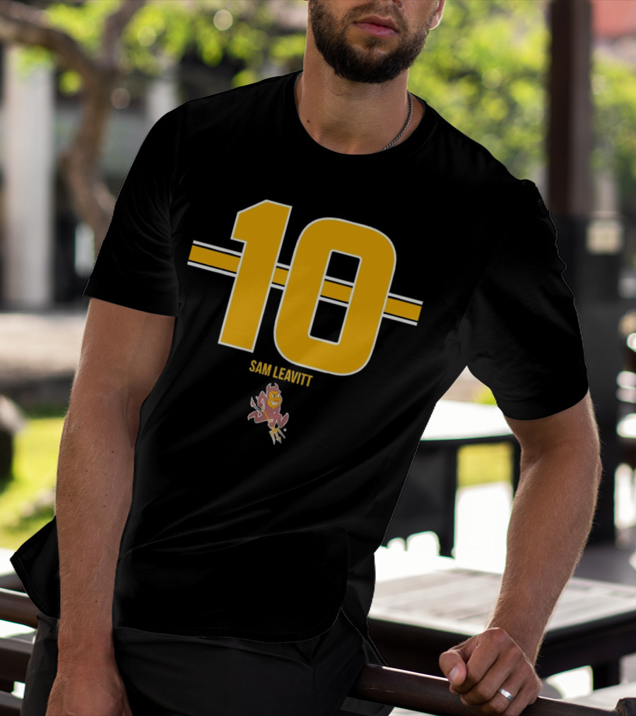 Sam Leavitt 10 Arizona State Sun Devils Football Player Iconic T-Shirt