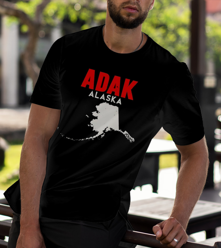 Adak Alaska State Map Travel USA Alaskan America T-Shirt