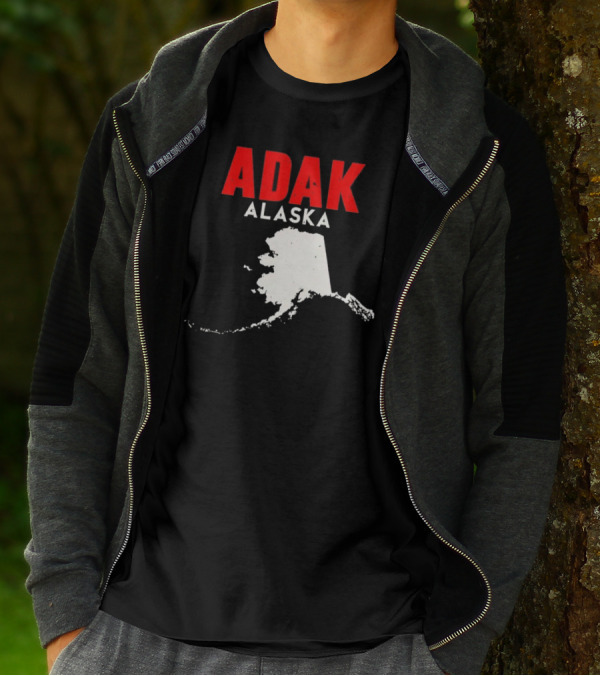 Adak Alaska State Map Travel USA Alaskan America T-Shirt