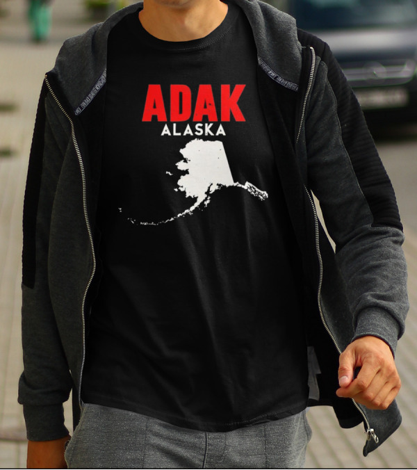 Adak Alaska State Map Travel USA Alaskan America T-Shirt
