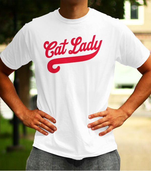 Cincinnati Reds Cat Lady Baseball Script Red T-Shirt
