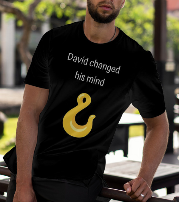 David Changed His Mind Hook Emoji Novelty Text T-Shirt
