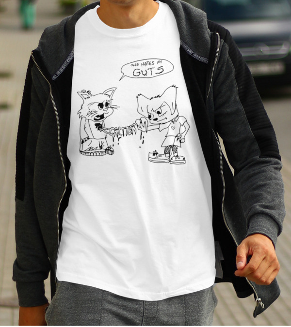 She Hates My Guts Cr1tter Cats T-Shirt