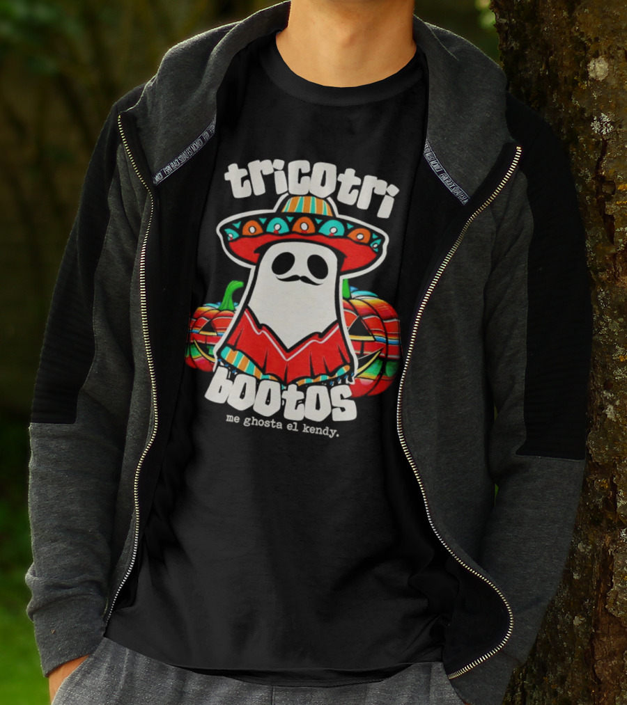 Tricotri Bootos Me Ghosta El Kendy Ghost Sombrero Pumpkins T-Shirt