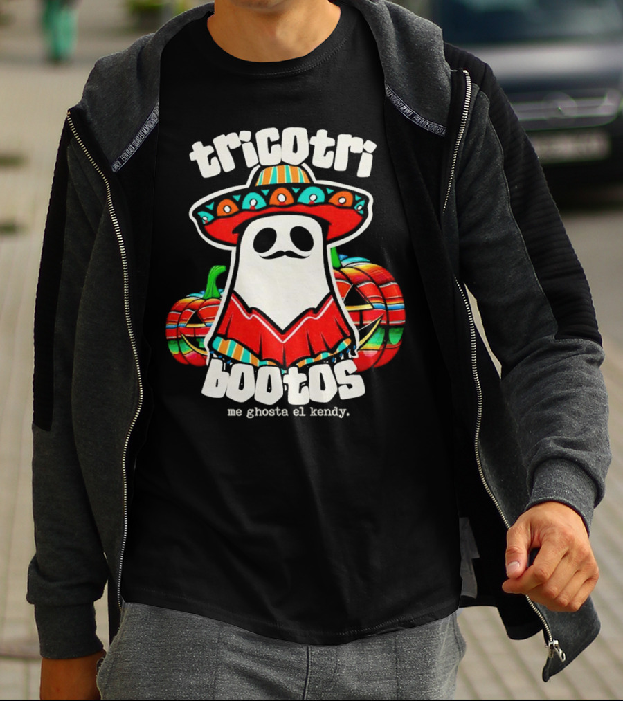 Tricotri Bootos Me Ghosta El Kendy Ghost Sombrero Pumpkins T-Shirt