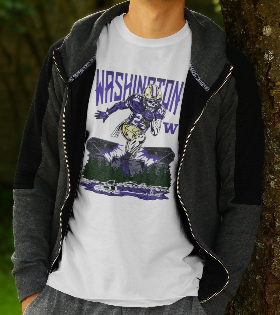 Washington Huskies Dawg Dash Immortal Football Stadium And Boats T-Shirt