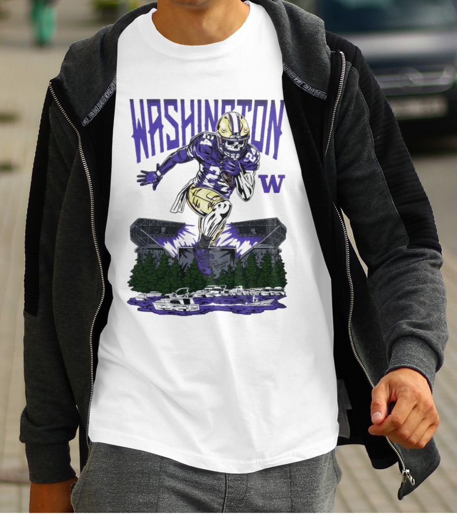 Washington Huskies Dawg Dash Immortal Football Stadium And Boats T-Shirt