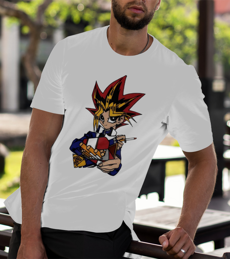 Yu-Gi-Oh Yugi Holding Cards With Millennium Puzzle T-Shirt