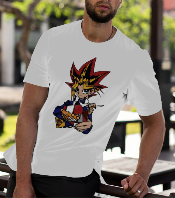 Yu-Gi-Oh Yugi Holding Cards With Millennium Puzzle T-Shirt