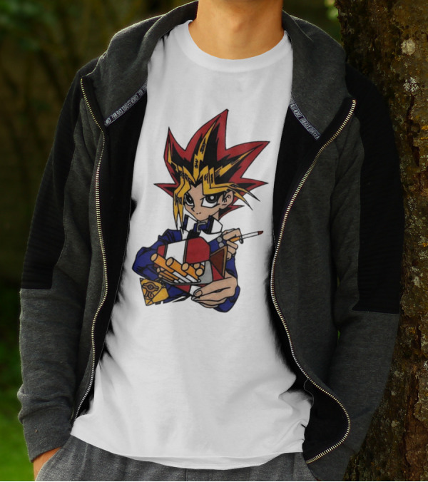 Yu-Gi-Oh Yugi Holding Cards With Millennium Puzzle T-Shirt