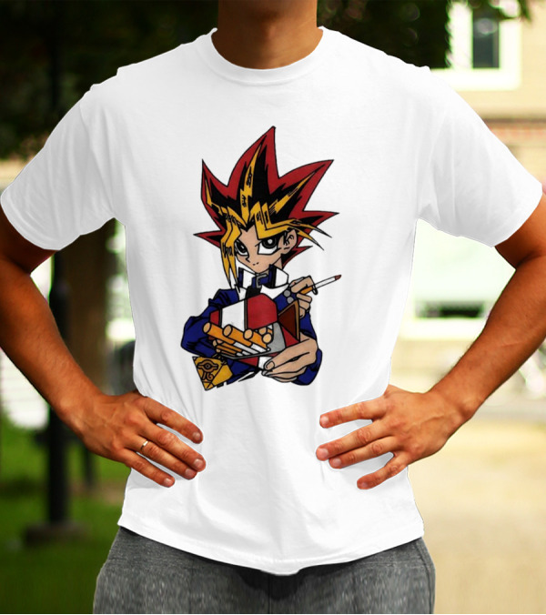 Yu-Gi-Oh Yugi Holding Cards With Millennium Puzzle T-Shirt