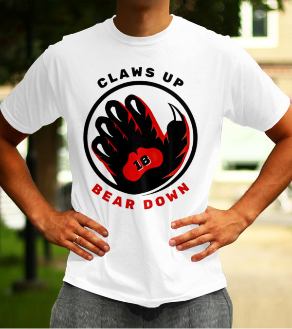 Claws Up Bear Down 18 Caleb Williams Chicago Bears T-Shirt