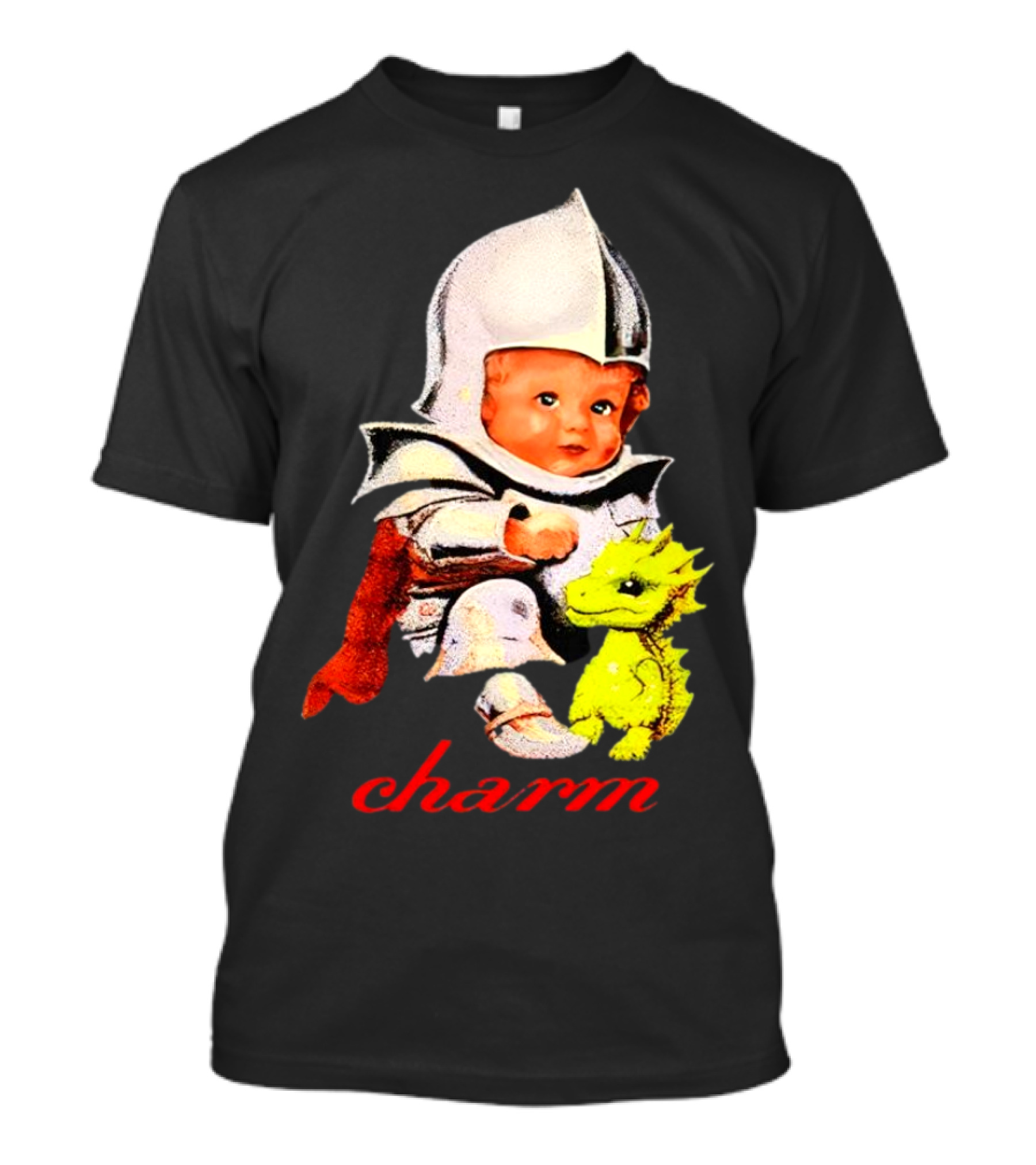 Claire Cottrill HQ Charm Dragon Knight Baby In Armor With Yellow Dragon T-Shirt