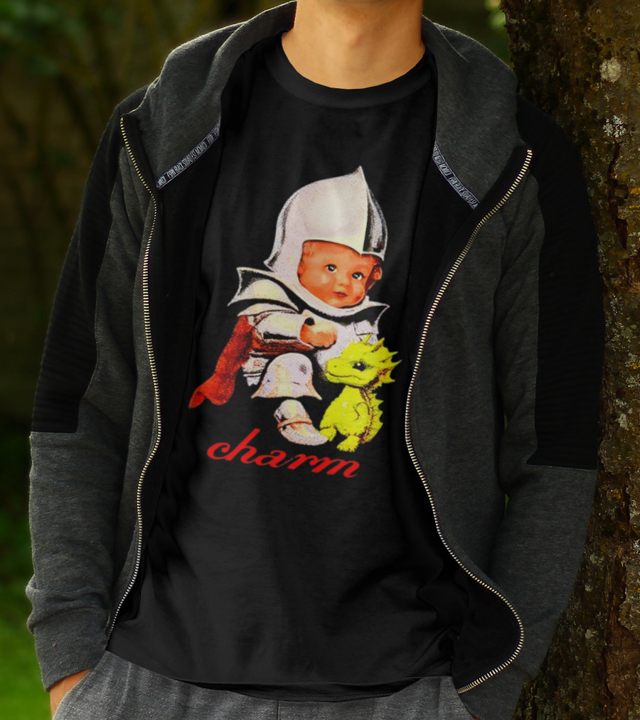 Claire Cottrill HQ Charm Dragon Knight Baby In Armor With Yellow Dragon T-Shirt