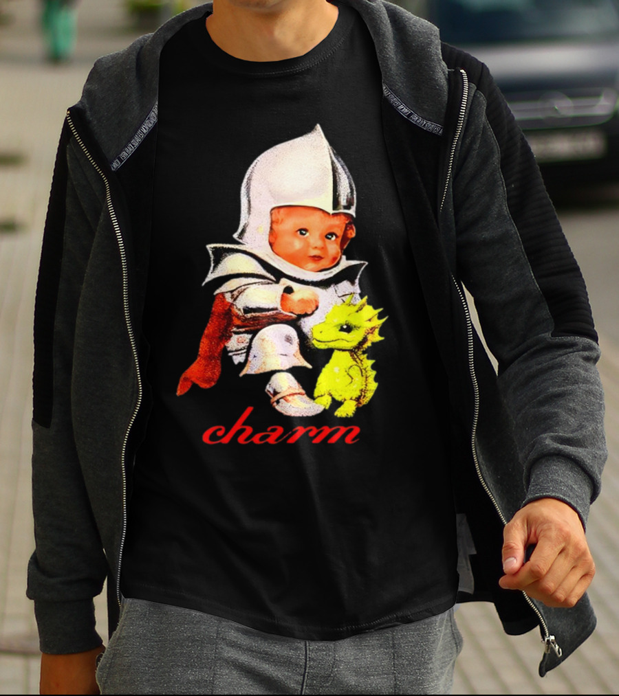 Claire Cottrill HQ Charm Dragon Knight Baby In Armor With Yellow Dragon T-Shirt