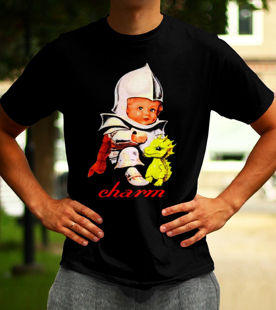 Claire Cottrill HQ Charm Dragon Knight Baby In Armor With Yellow Dragon T-Shirt