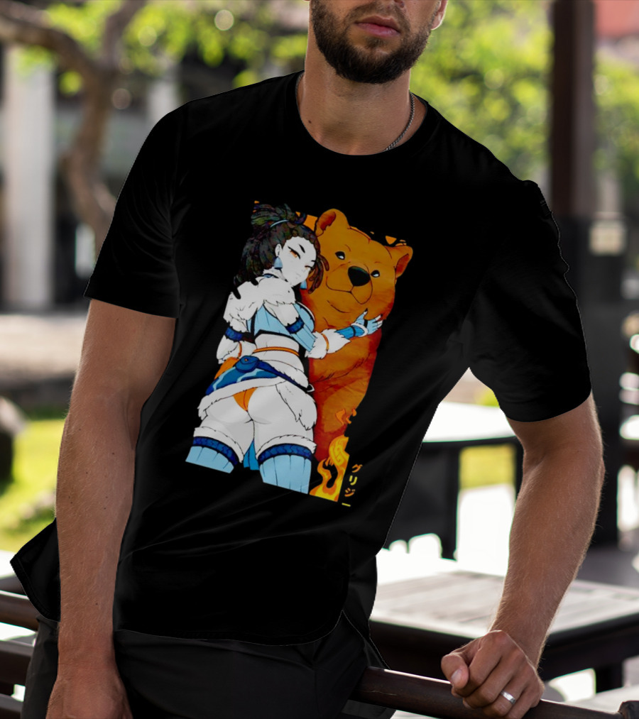 Grizzy X Gsupps Waifu Collab Anime Bear Fire T-Shirt