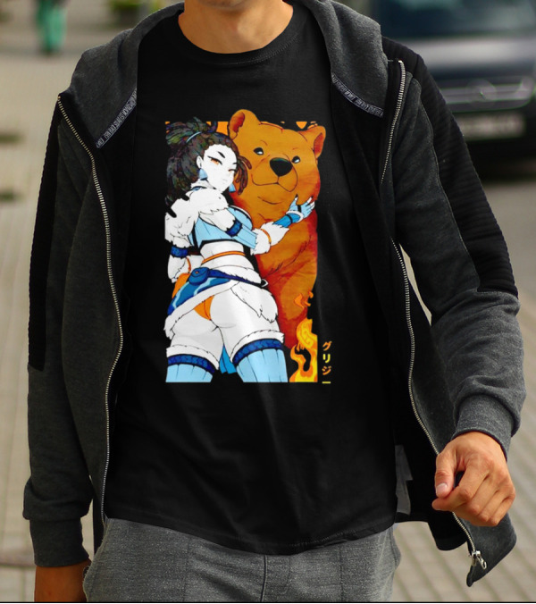 Grizzy X Gsupps Waifu Collab Anime Bear Fire T-Shirt