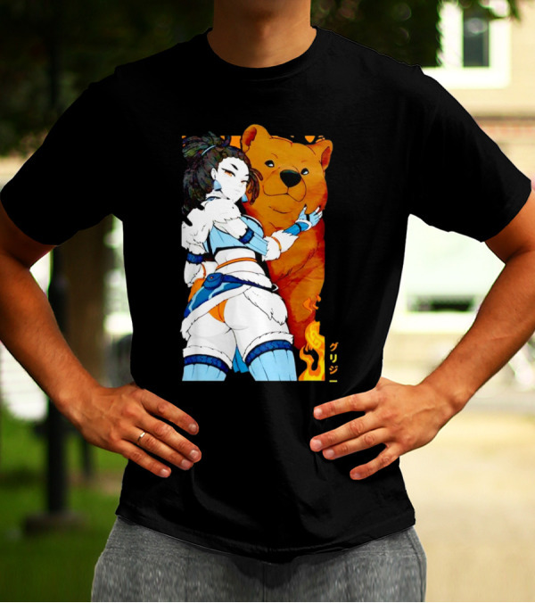 Grizzy X Gsupps Waifu Collab Anime Bear Fire T-Shirt