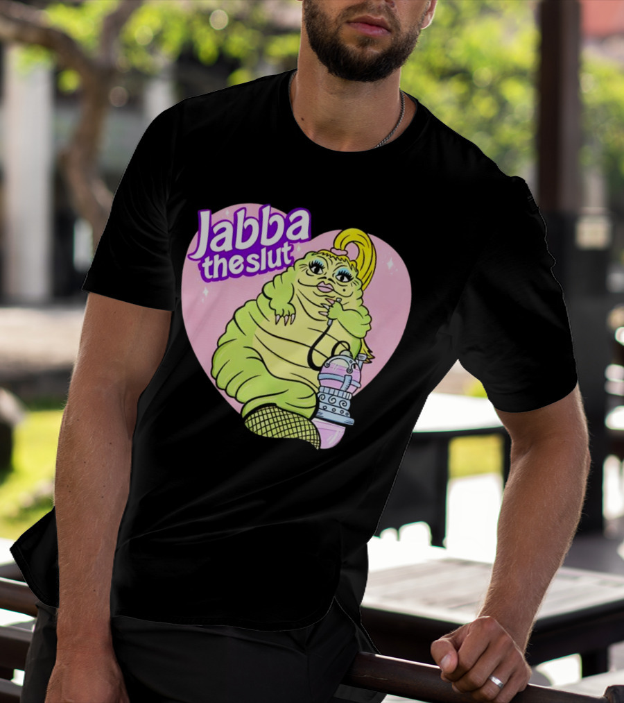 Jabba The Slut Parody Pink Heart Background T-Shirt
