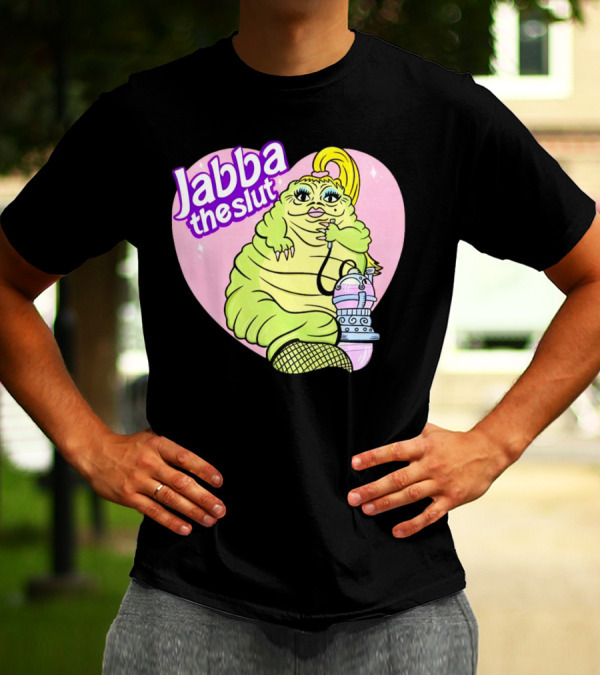 Jabba The Slut Parody Pink Heart Background T-Shirt