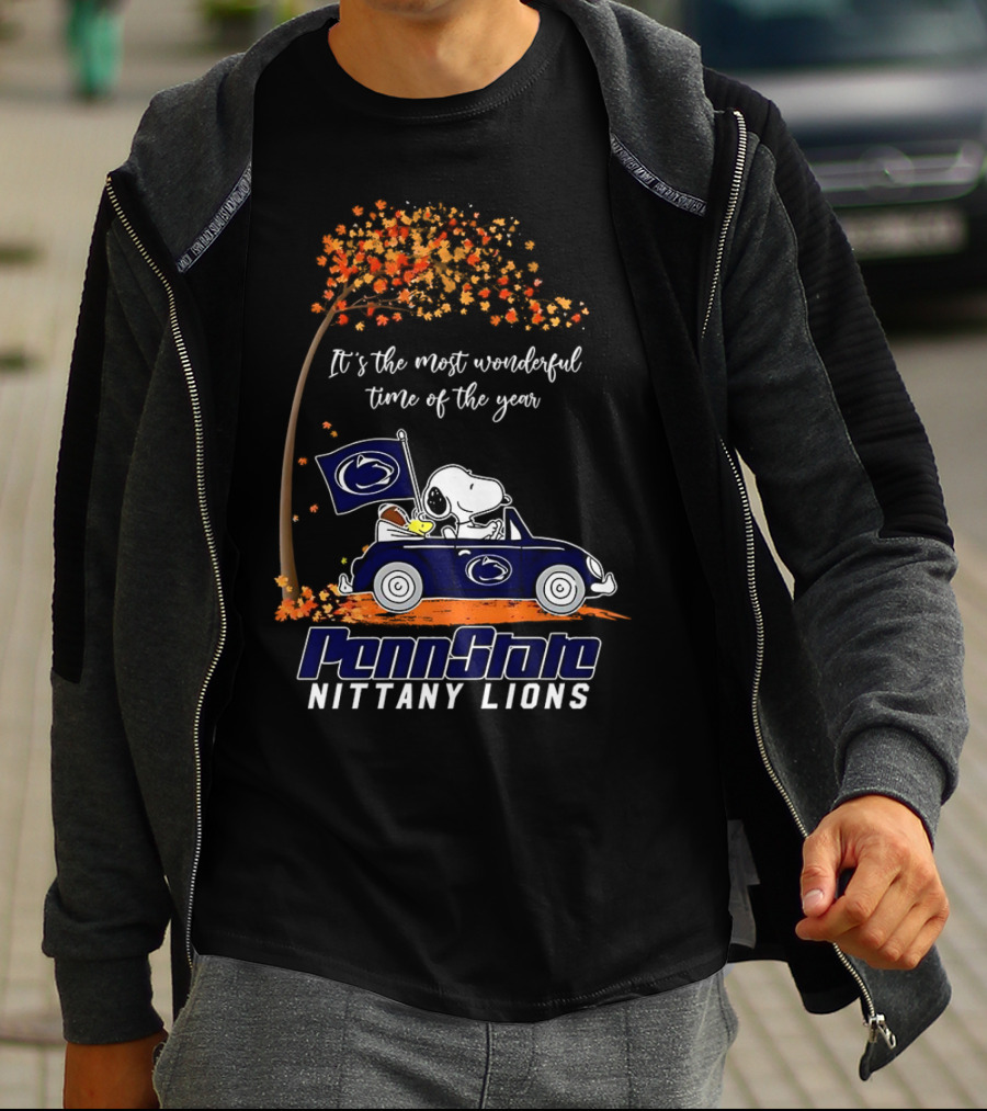 It's The Most Wonderful Time Of The Year Snoopy Driving Car Penn State Nittany Lions T-Shirt