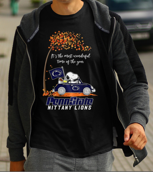 It's The Most Wonderful Time Of The Year Snoopy Driving Car Penn State Nittany Lions T-Shirt
