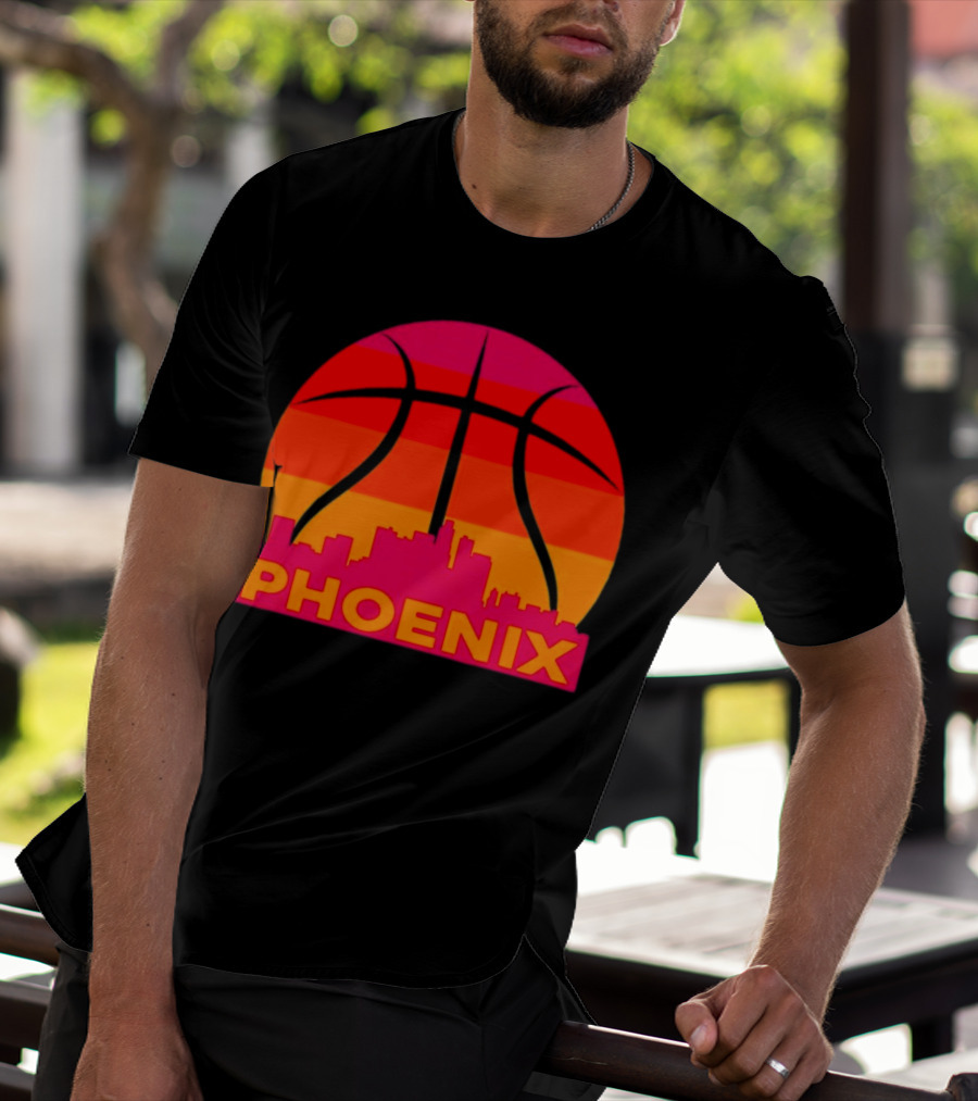 Phoenix Suns Sunset Basketball Skyline T-Shirt